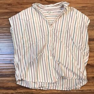 Madewell Rainbow Striped Central Sadie Shirt Top
